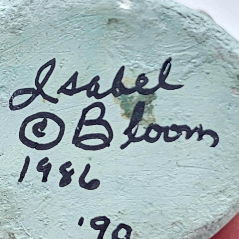 Vintage 1986 Isabel Bloom Squeeze Box Angel Concrete Figurine Sculpture Signed - Picture 3 of 10